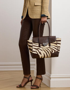 Zebra-Print Canvas Large Tanner Satchel