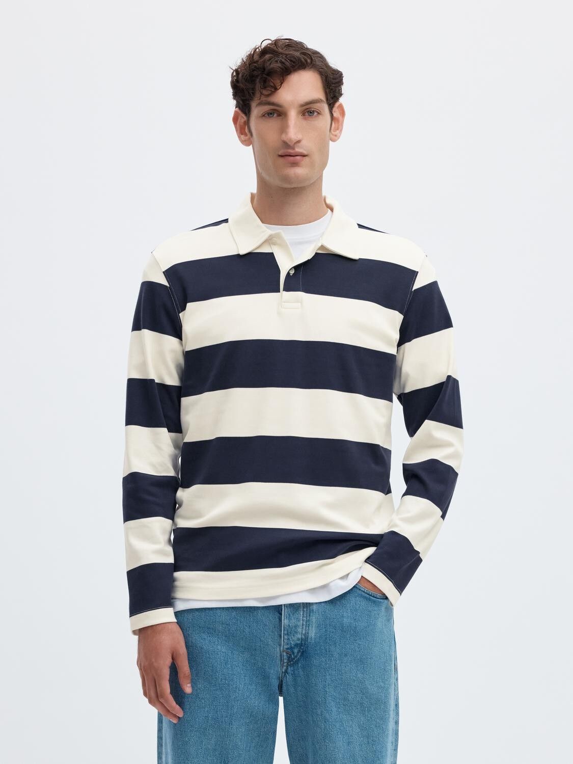 Slmcasper Ls Stripe Polo