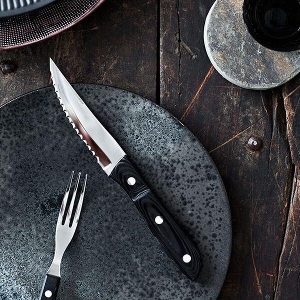 Steakkniv XL Old Farmer Micarta 23,5 cm 4 st Svart/Stål