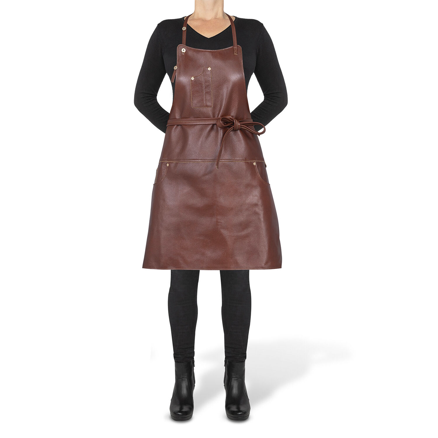 Five Pockets Apron, Slim Fit, Full Grain Leather Classic Bro