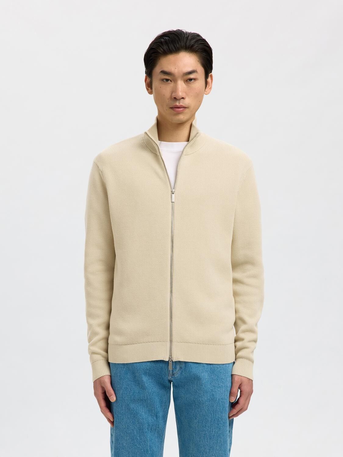 Slmdane Ls Knit Structure Full Zip Noos