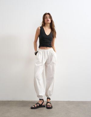 TSMY SL V-NECK RUCHED SIDE TANK VES