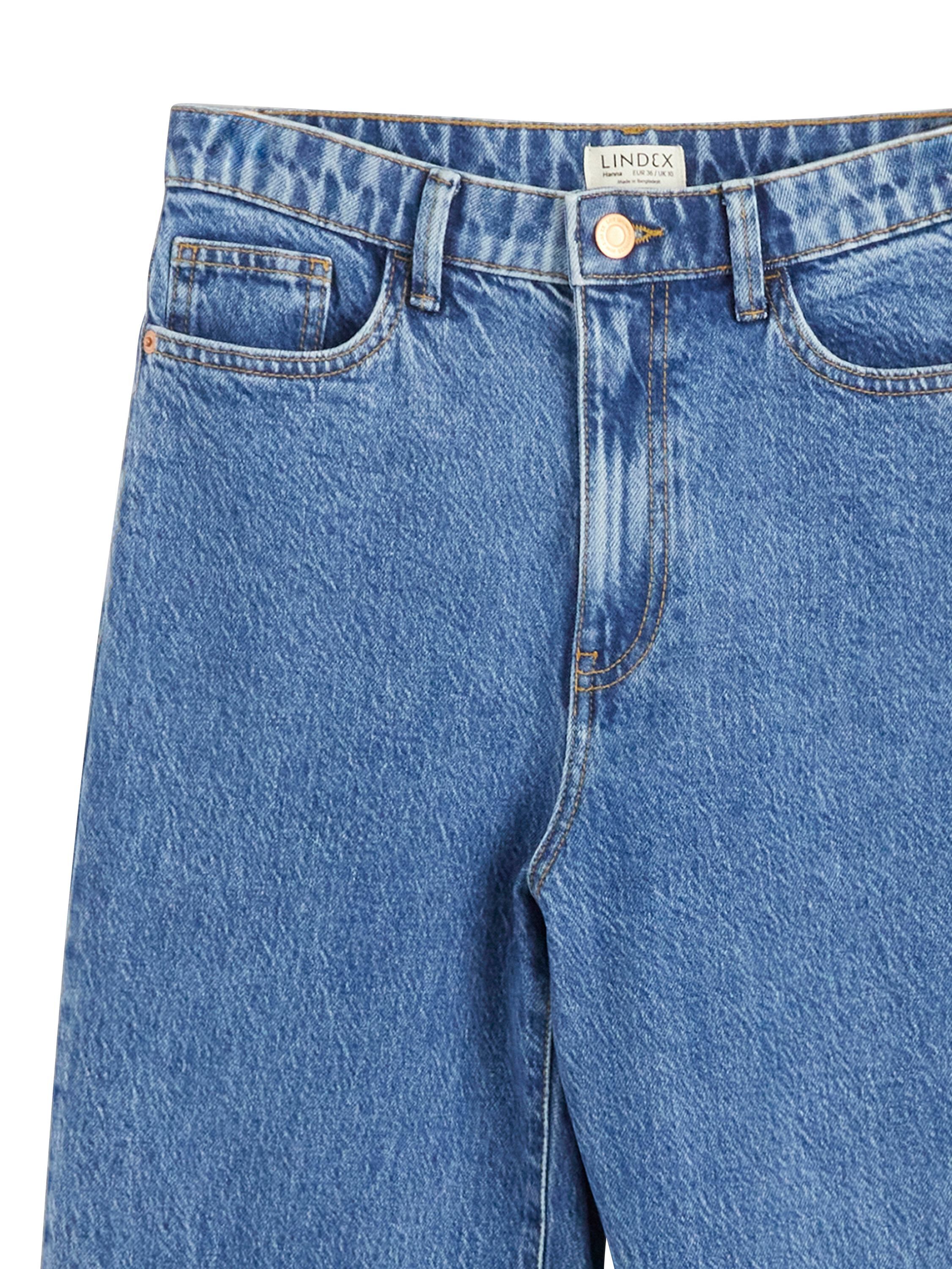 High waist jeans in cotton denim wi