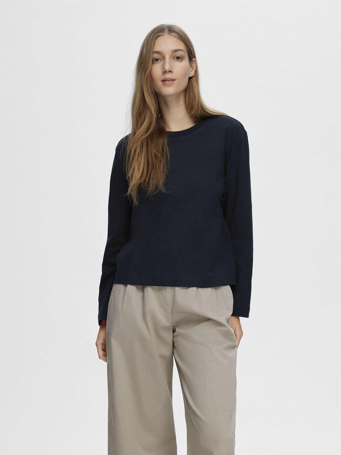 Slfessential Ls Boxy Tee Noos