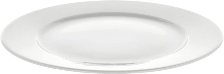 Tallerken flat med fane Eventail 28 cm Hvit