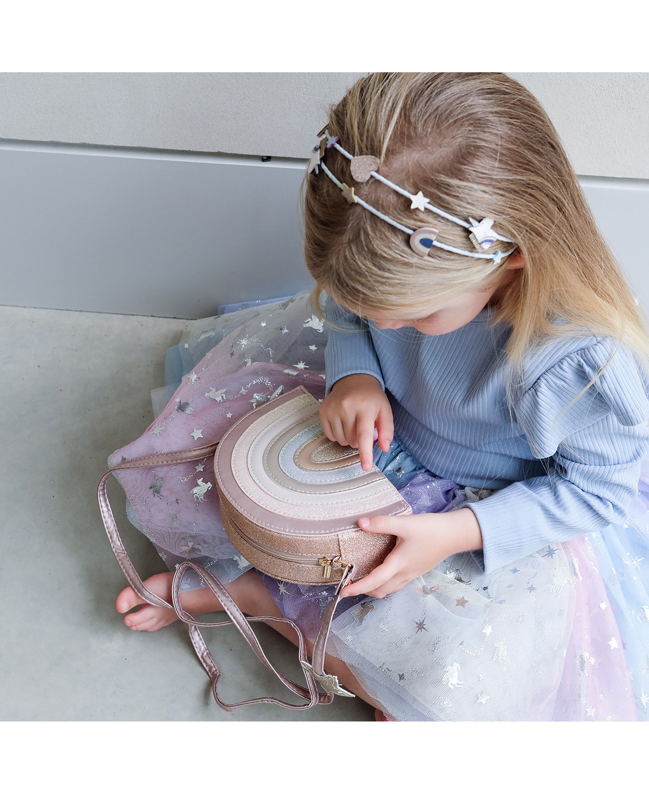 Mimi & Lula - Skuldertaske - Pink Rainbow Enchanted