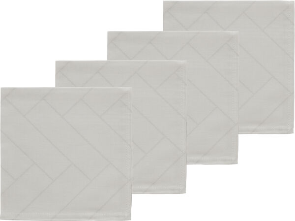 Tøyservietter Tiles Light Grey 4 stk.