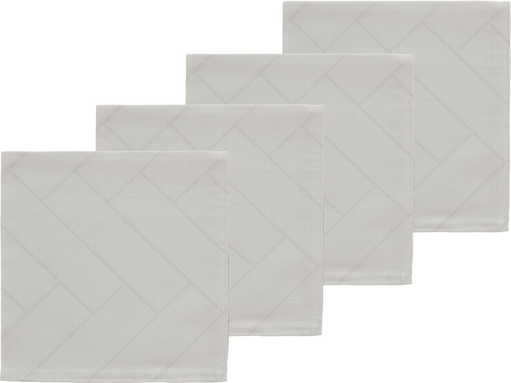 Tøyservietter Tiles Light Grey 4 stk.