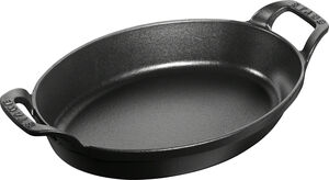 Ovalt fad 24 cm sort støbejern