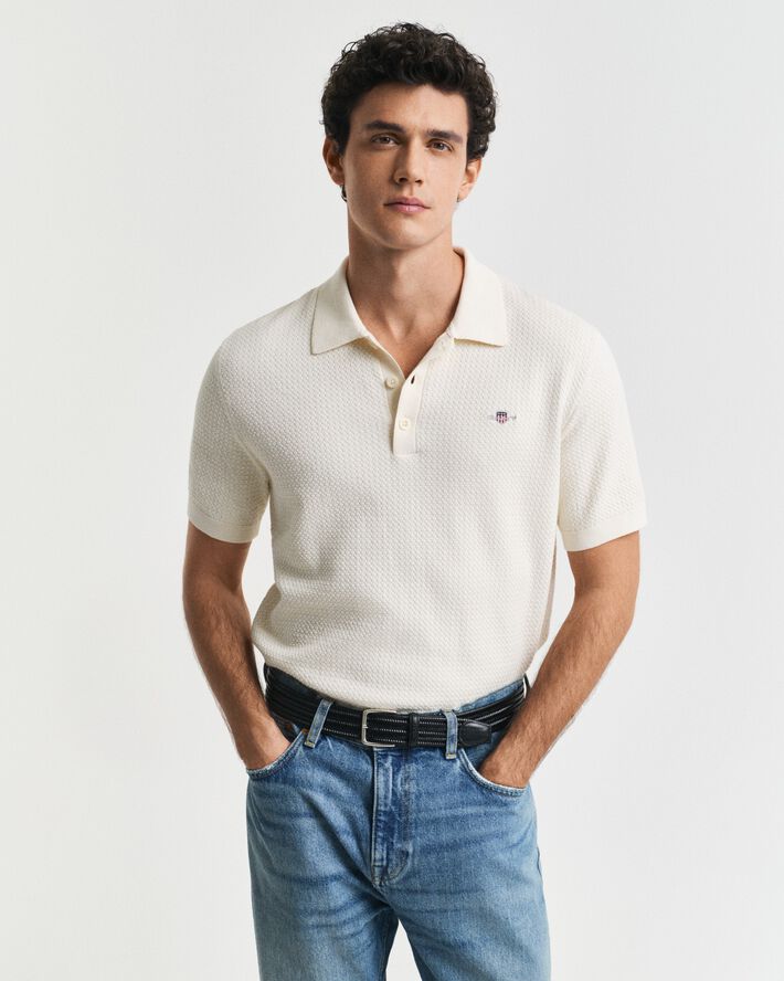TEXTURED COTTON SS POLO