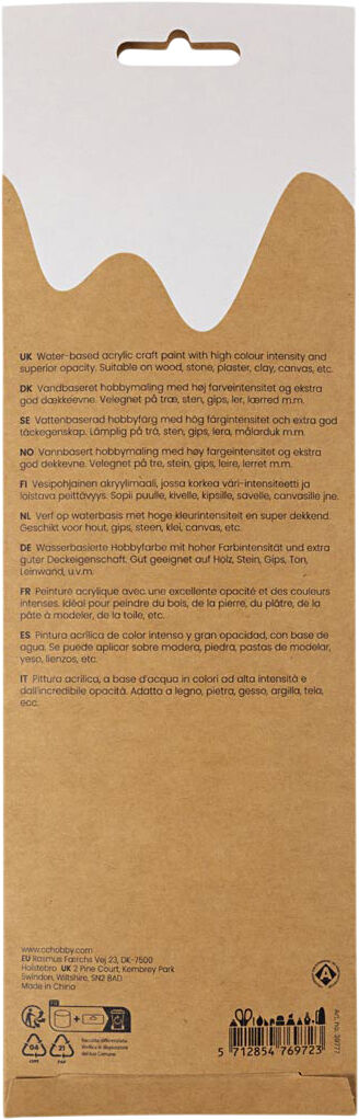 Plus Color Hobbymaling, st&aelig;rke farver, 6x5ml.