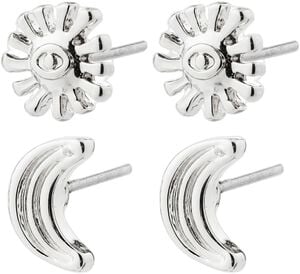 MISHA earrings, 2-in-1 set, silver-plated