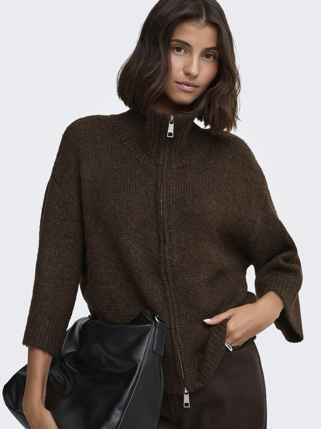 Onlmaggie 3/4 Wide Zip Cardi Cc Knt
