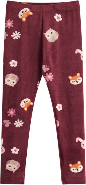 Leggings i mjuk velour med justerba