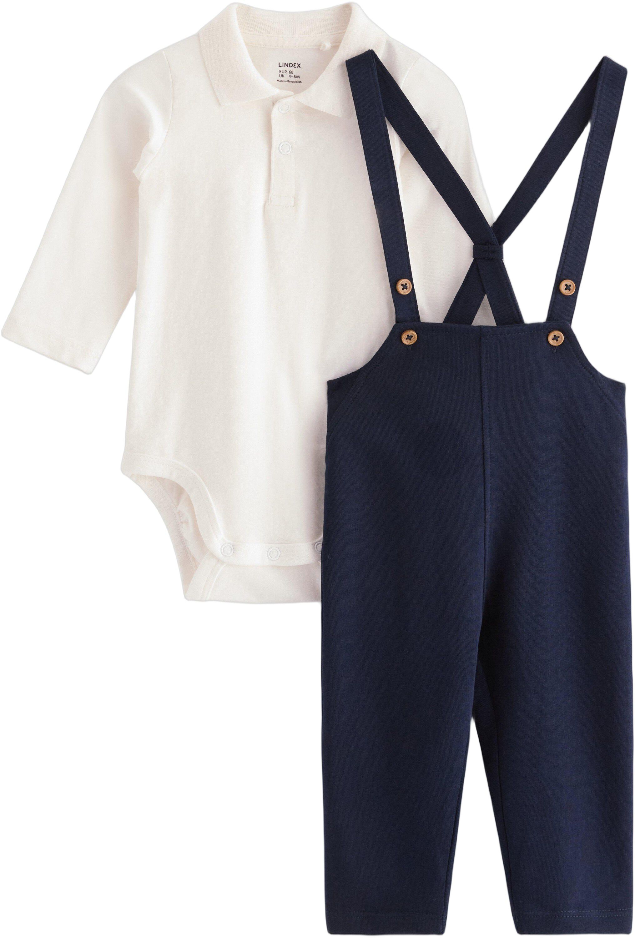 Mjukt set i bomull med l&aring;ng&auml;rmad