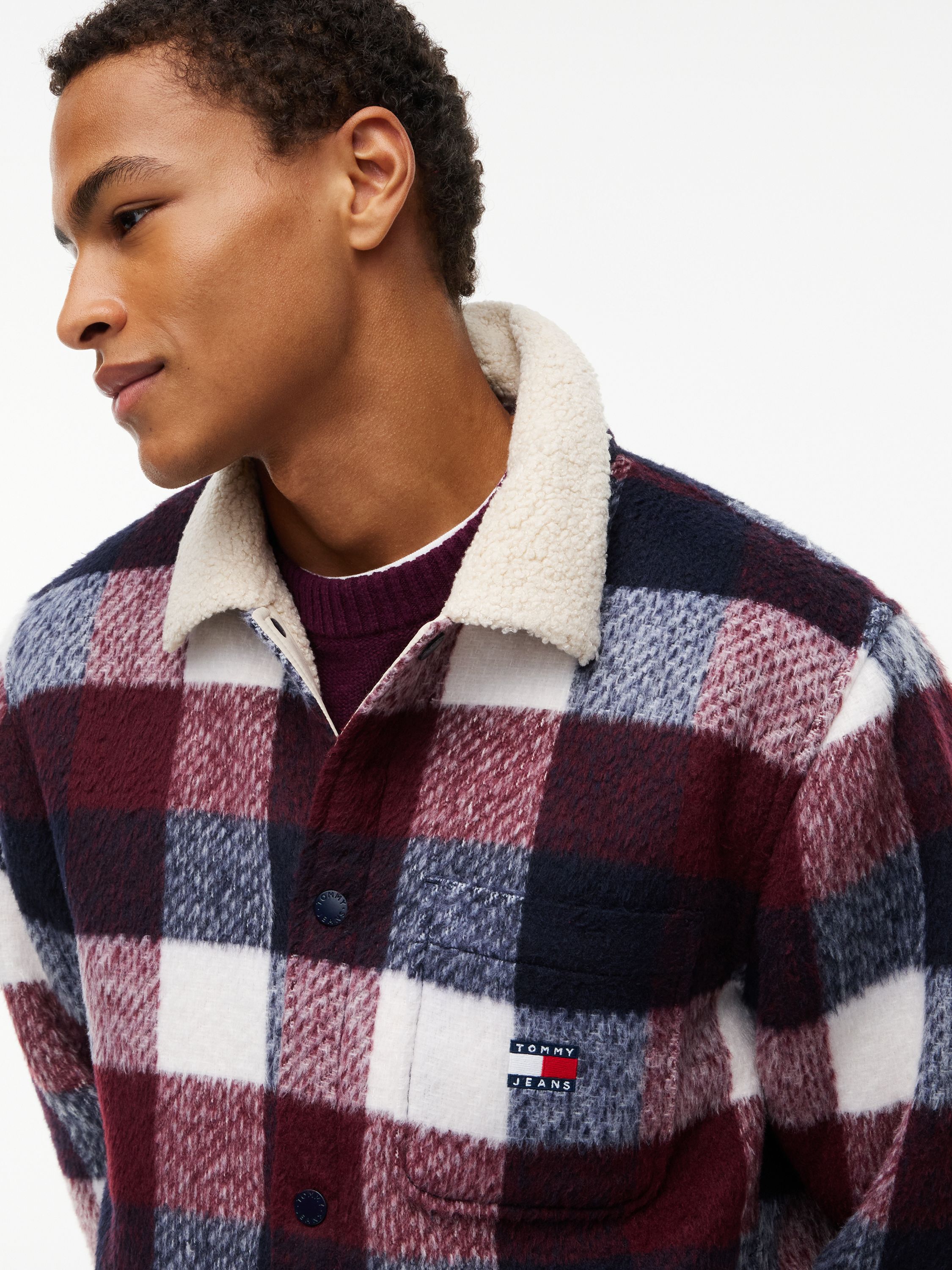 Teddy Lined Brushed Flannel Oversized Shacket