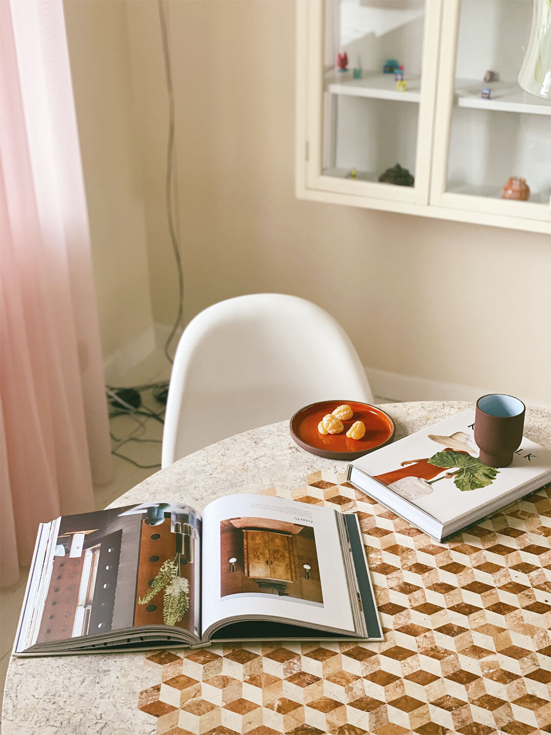 CUP, TALL, 2 PCS, CLAY TERRACOTTA, GLAZE LIGHT BLUE ,75100TB