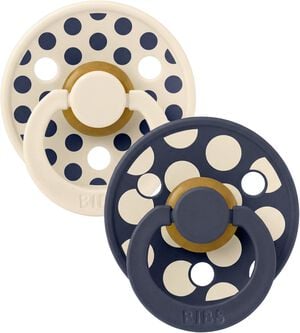 BIBS Pacifier Studio Colour 2 PACK Polka Mix Latex Size 3 Iv