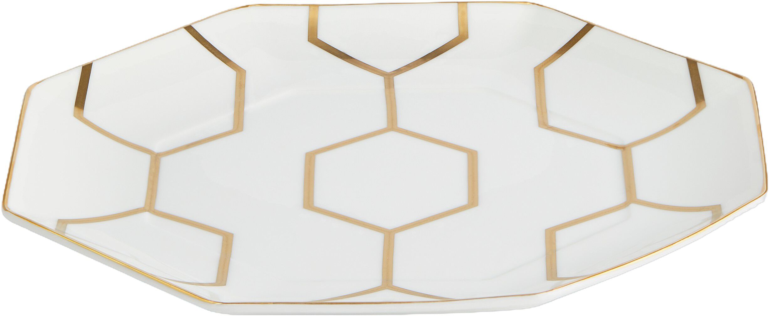 GIOGLD Plate Octagonal 23. 4cm 9. 2in WH