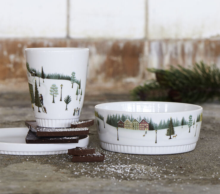"Mugg Vinter 27 cl Vit Ugnsfast porslin"