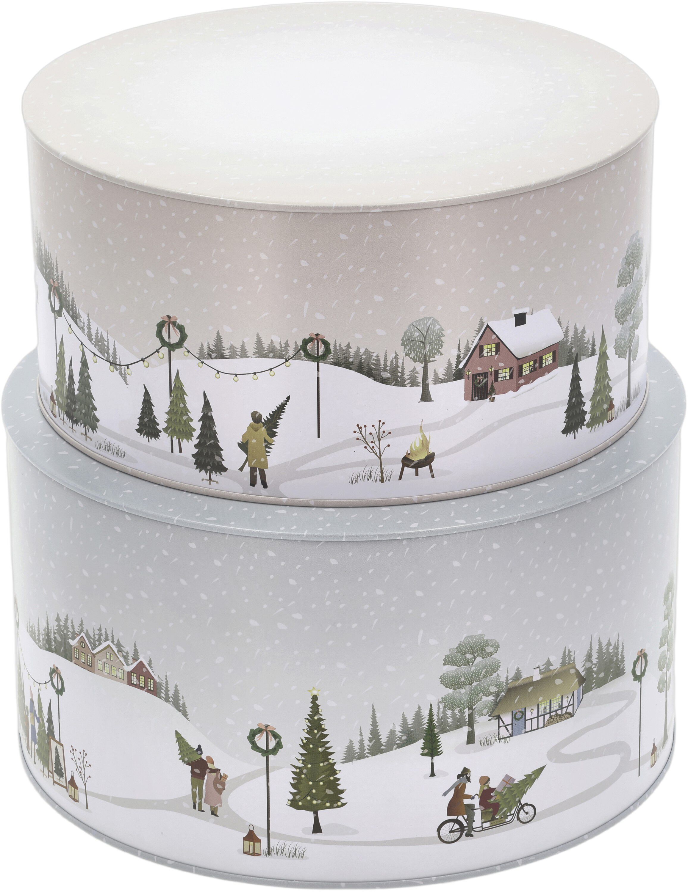 Kakebokssett Vinter 22x12/20x10 cm Arctic Ice/Woodrose Metal