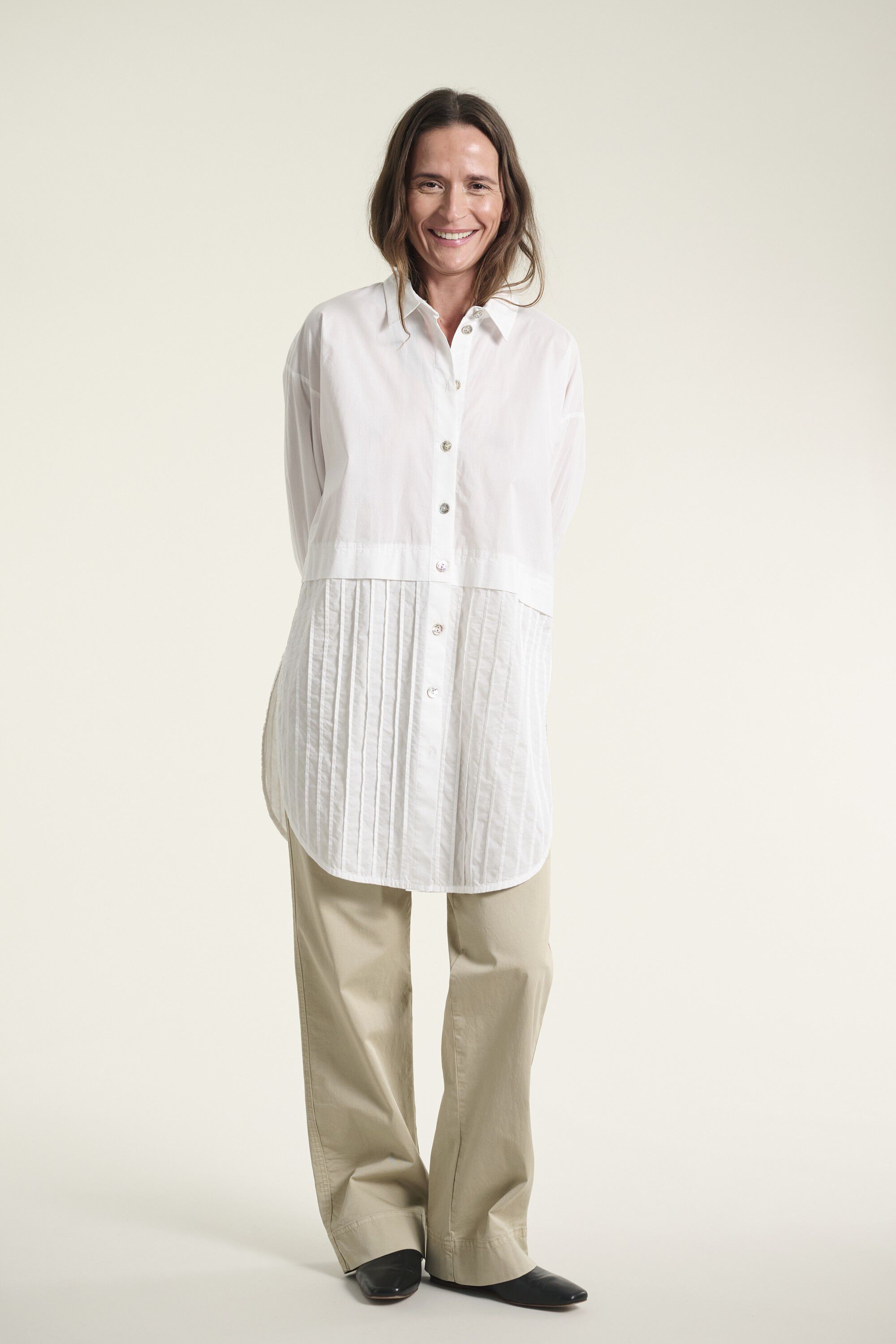 Core cotton pintuckskjorte