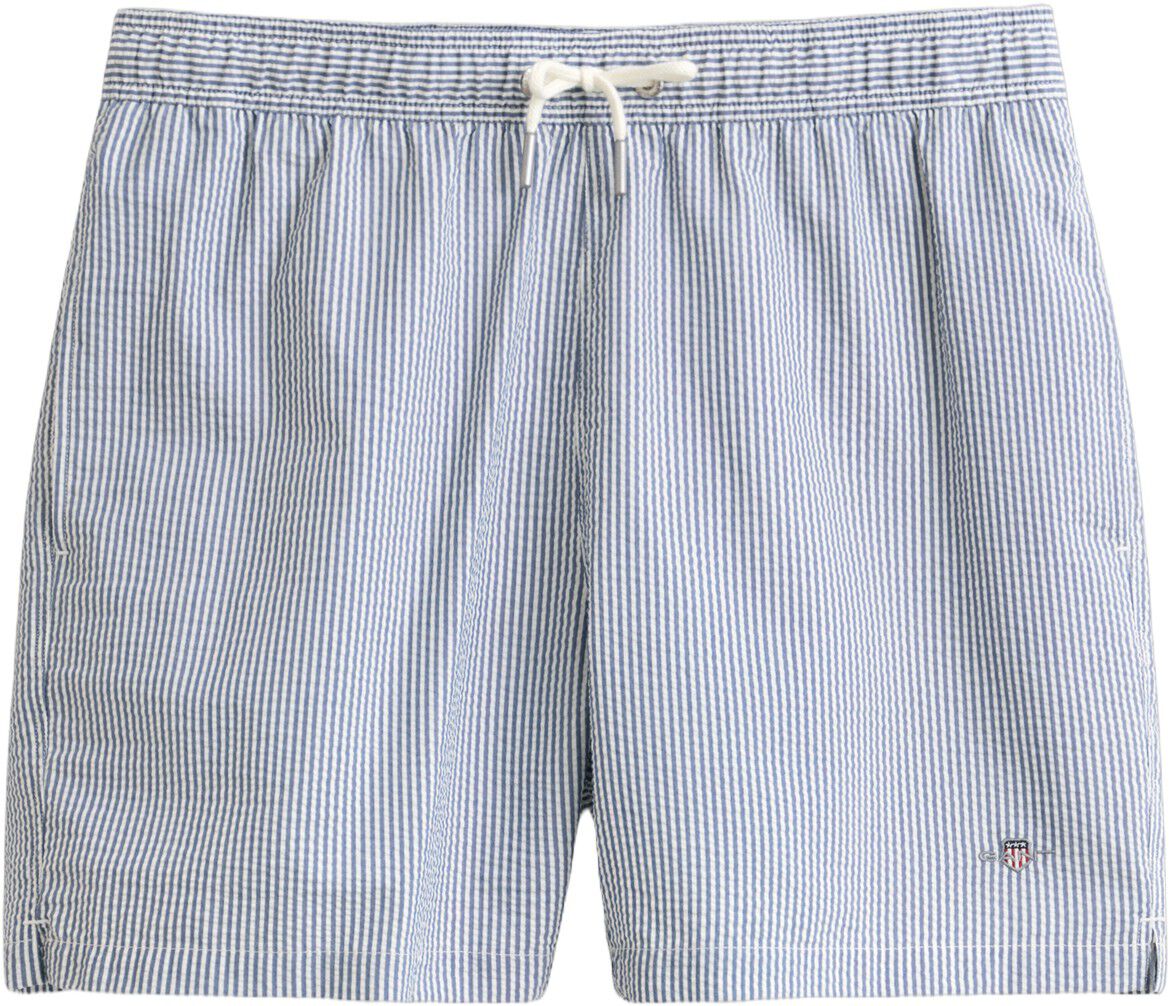STRIPED SEERSUCKER SWIM SHORTS