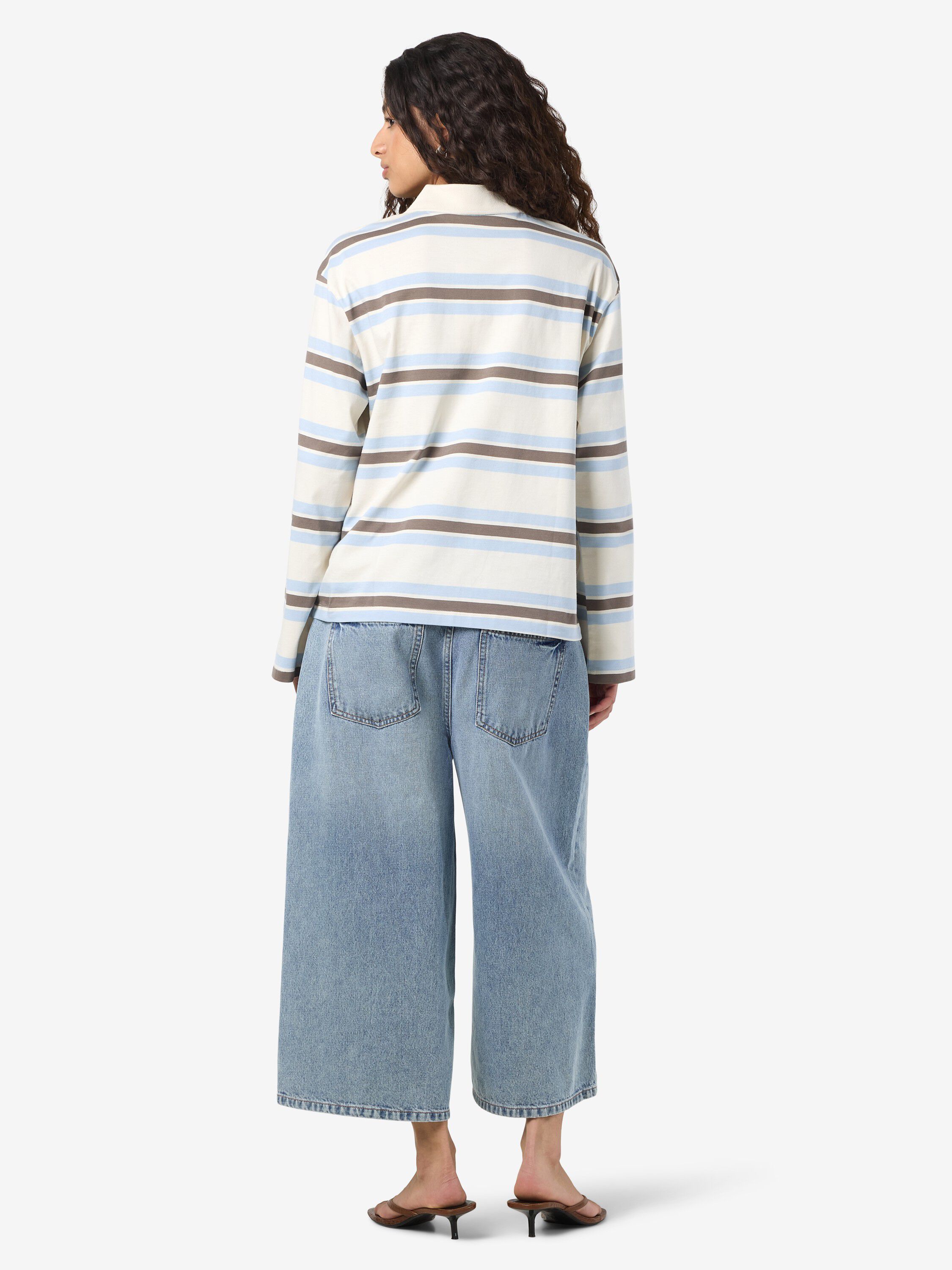 NMAURA L/S STRIPED POLO SHIRT JRS