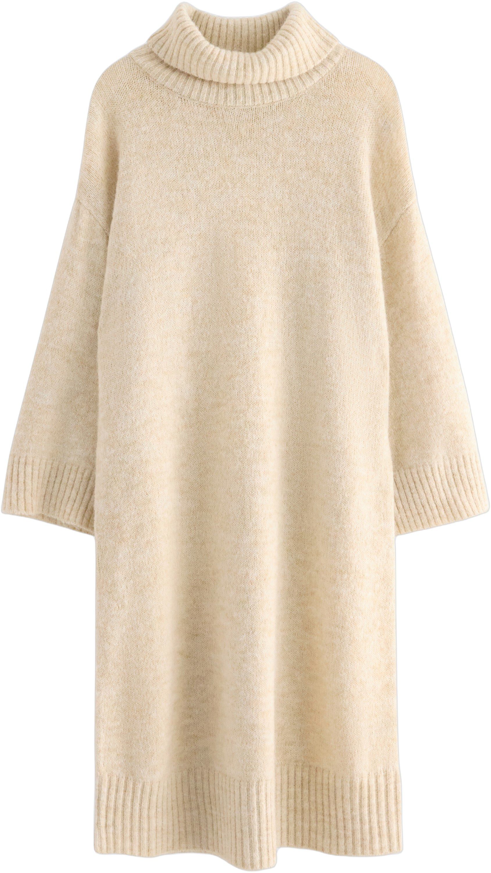 Strikket minikjole med korte &aelig;rmer