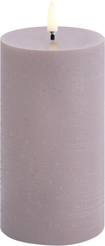 LED pillar candle, Light lavender, Rustic, 7,8 x 15,2 cm (4/24)