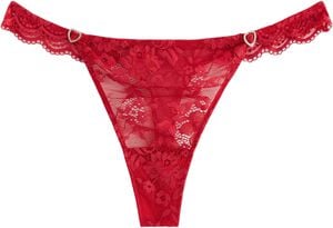 Thong in lace with a low waist and