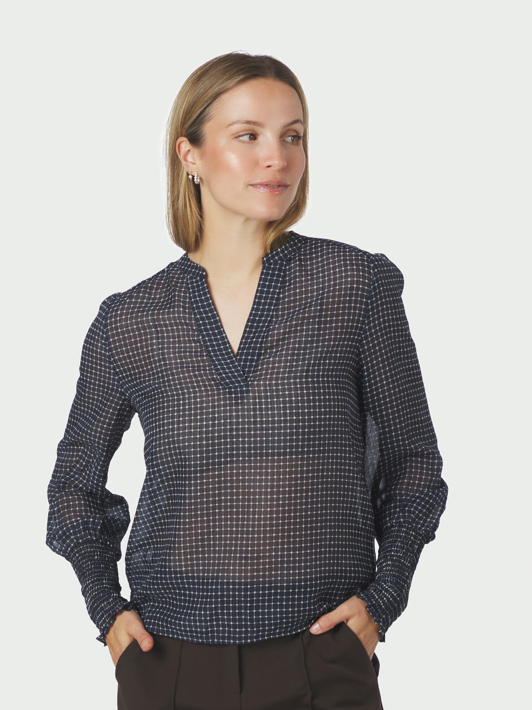 Landa Simple Check Blouse