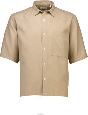 Solid dobby cotton shirt S/S