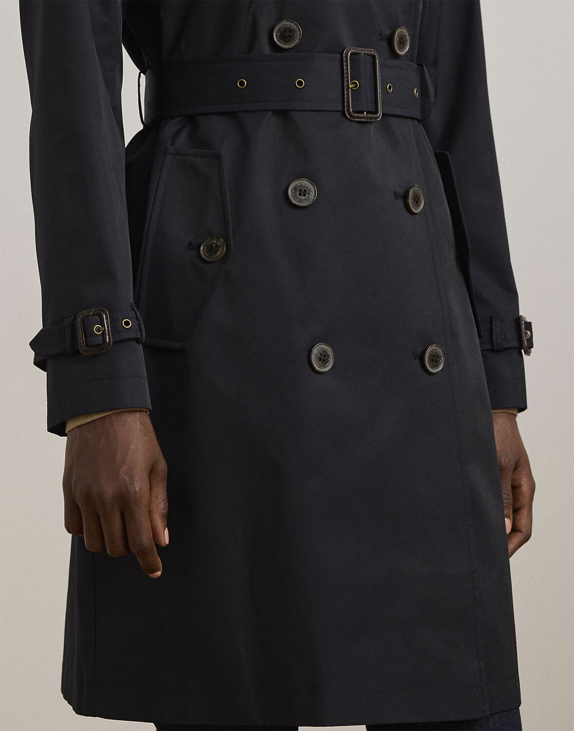 Double-Breasted Cotton-Blend Trench Coat