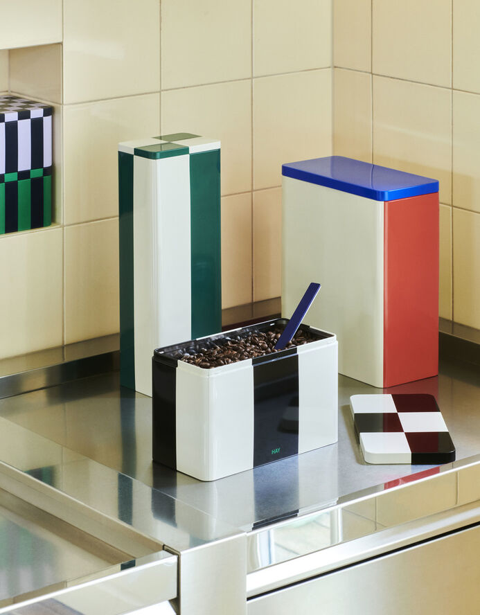 Tin Container-Medium-Black and off-