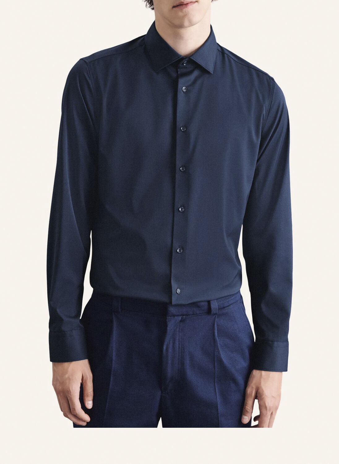 Performance shirt Slim Long sleeve Kent-Collar Uni