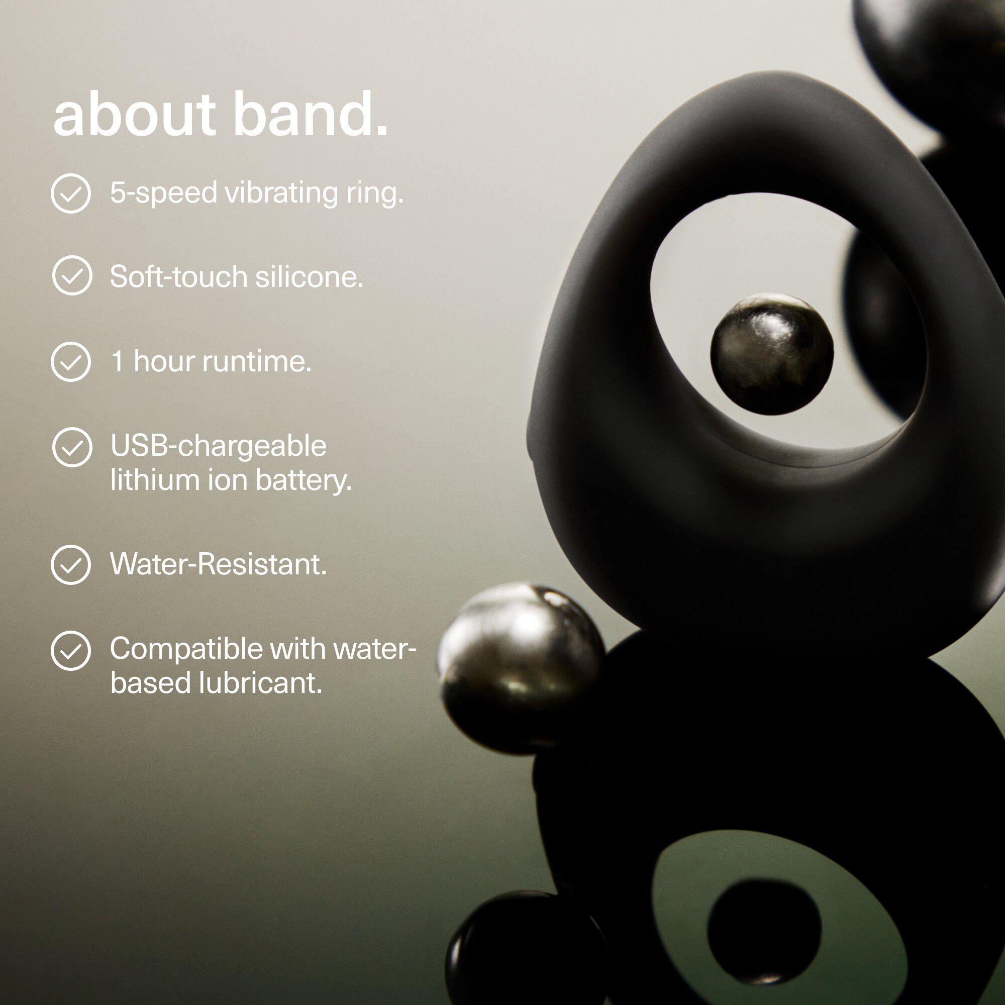 Maude - Band Vibrating Ring - Charcoal