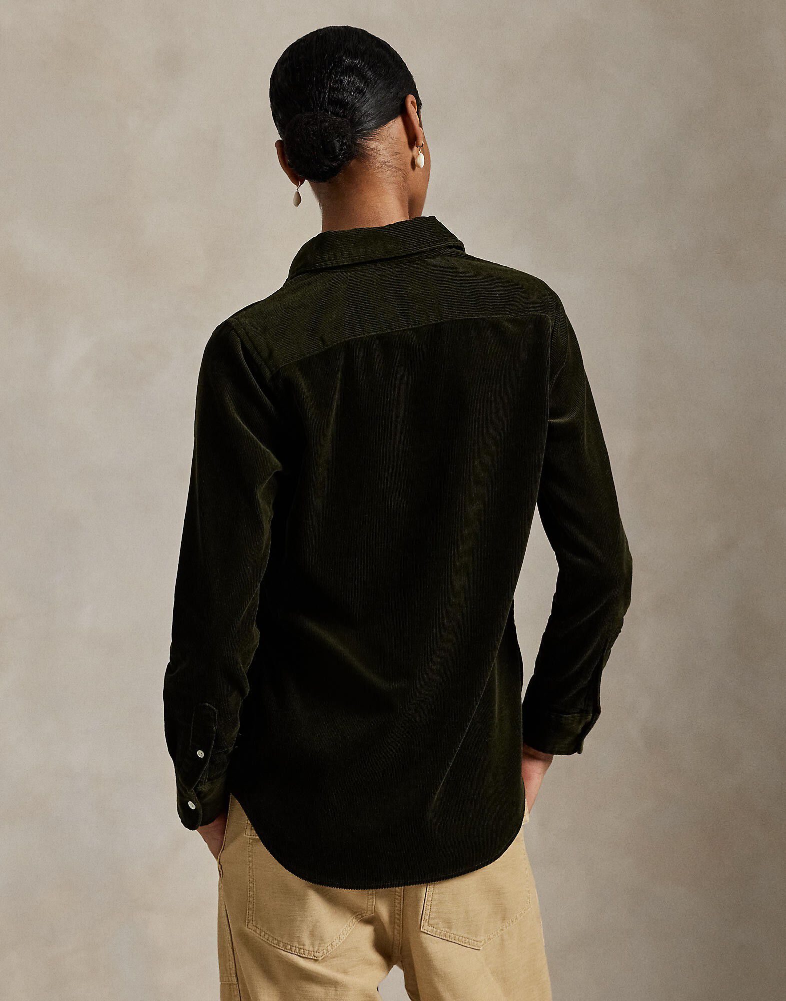 Stretch Slim Fit Cotton Corduroy Shirt