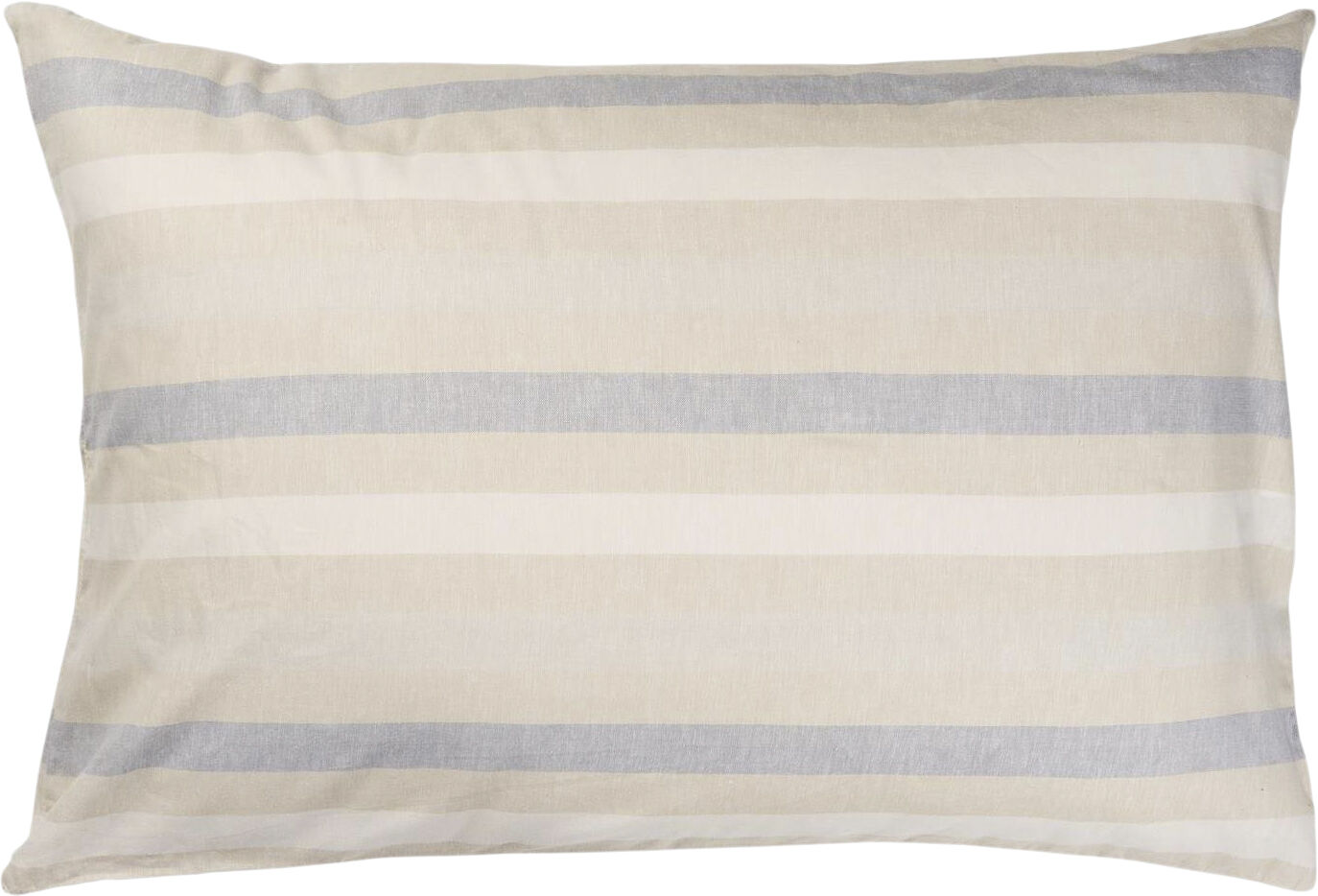 Pude natur m/hvide og lysebl&aring; striber