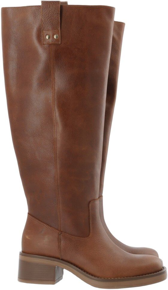 BIAMARY Knee High Pull On Boot Pull Up Leather