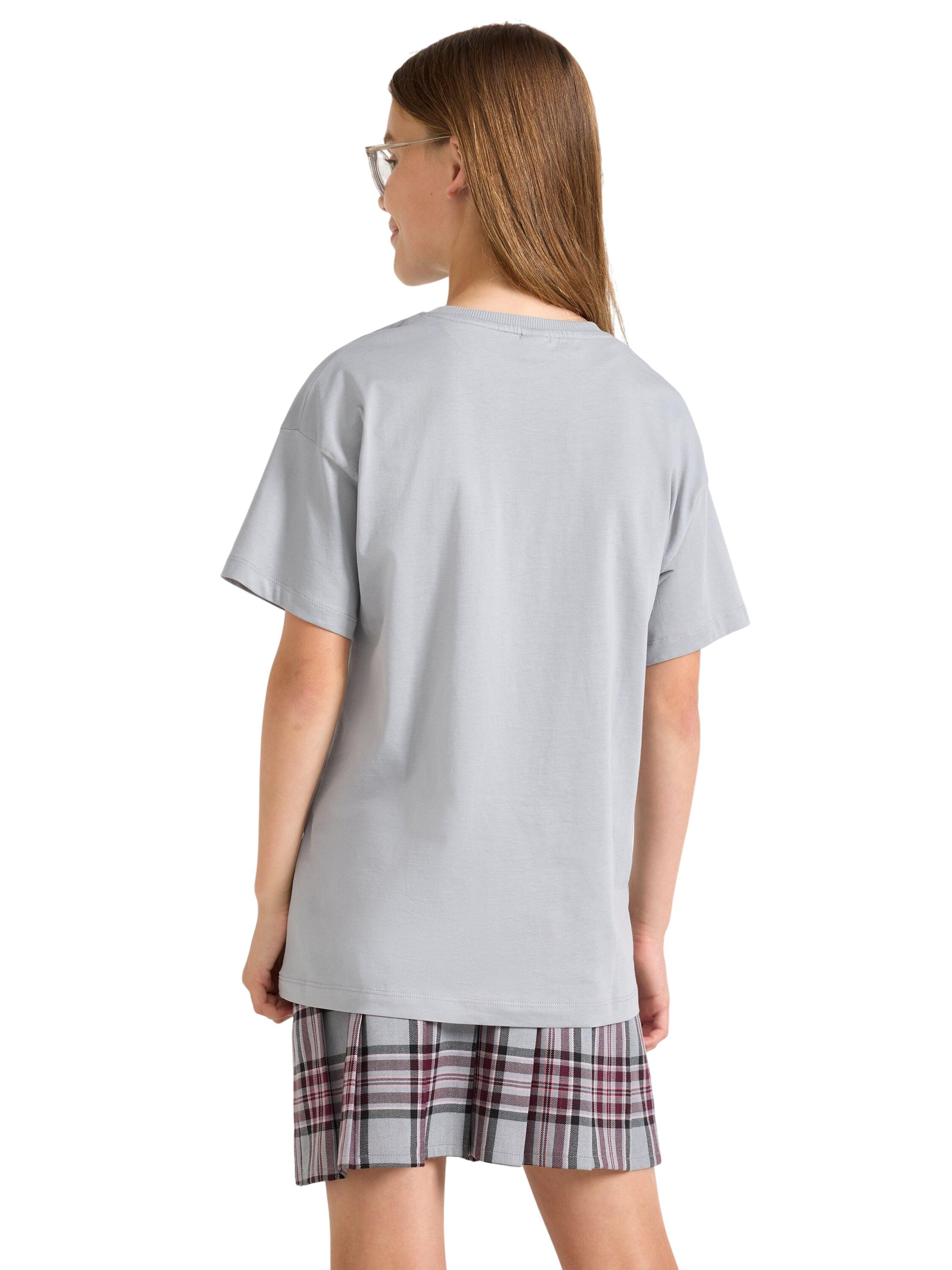 T-shirt i mjuk bomullstrik&aring; med ra