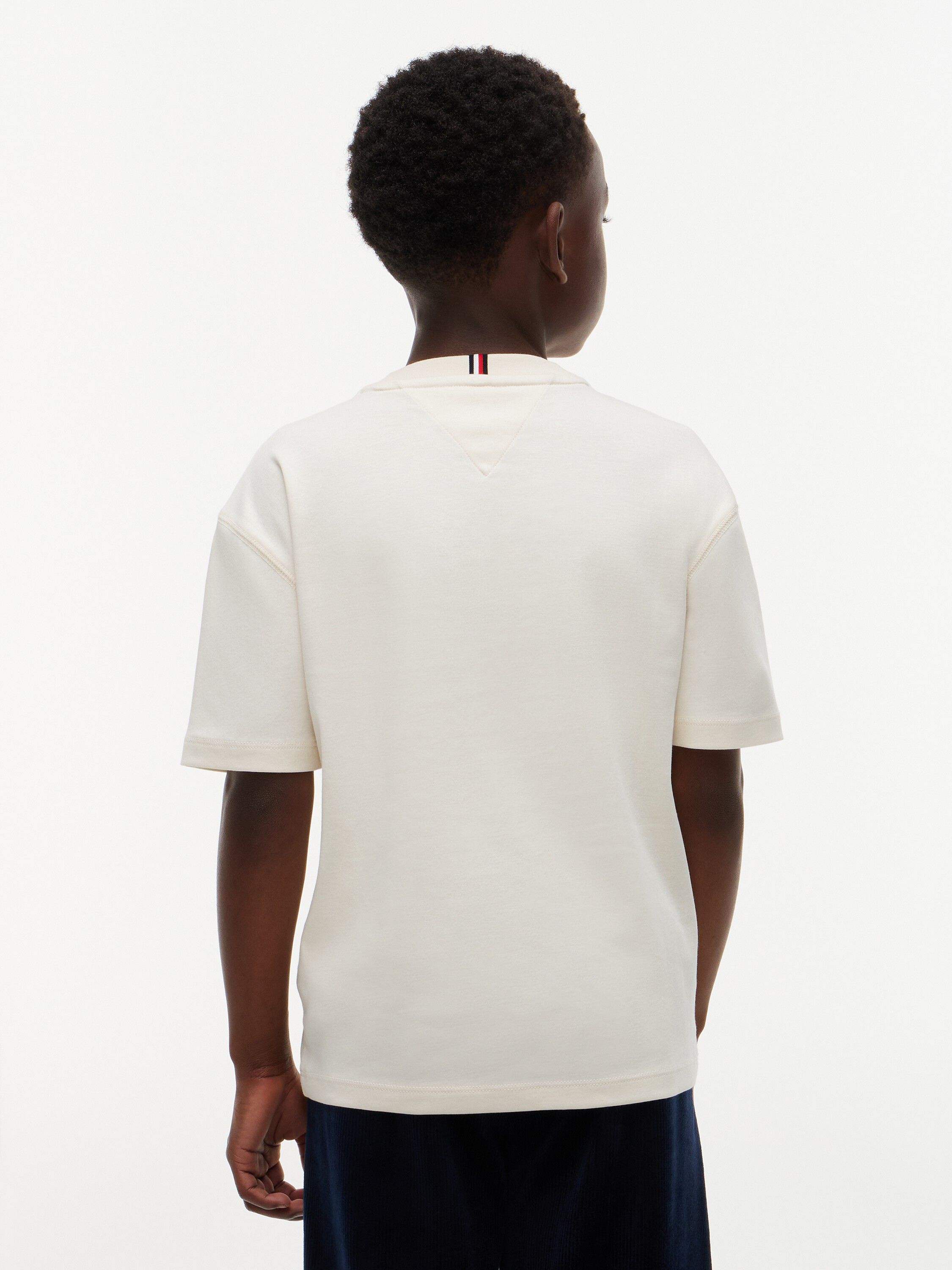 Flag Logo Embroidery Crew Neck T-Shirt