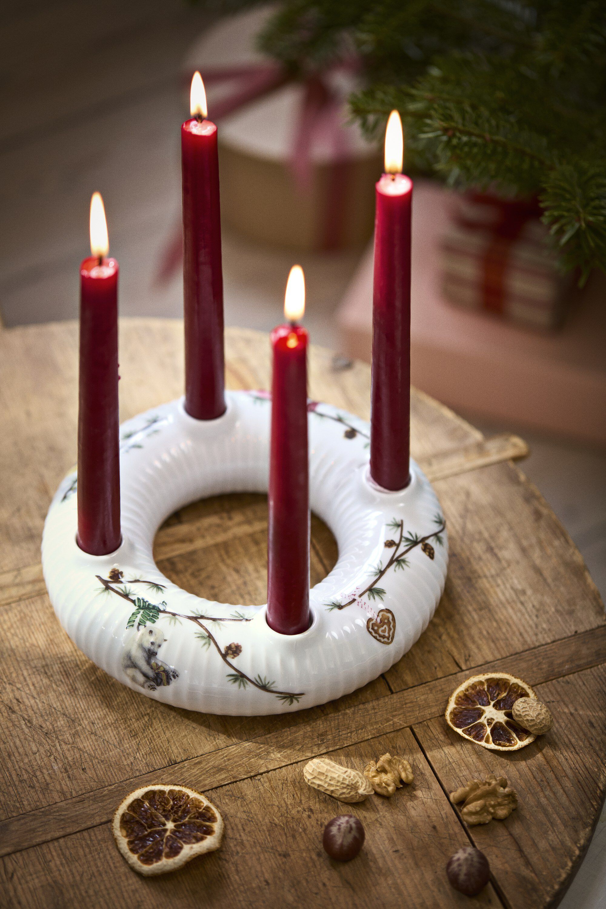 Hammersh&oslash;i Christmas Adventsstage &Oslash;21. 5 cm hvid m. deko
