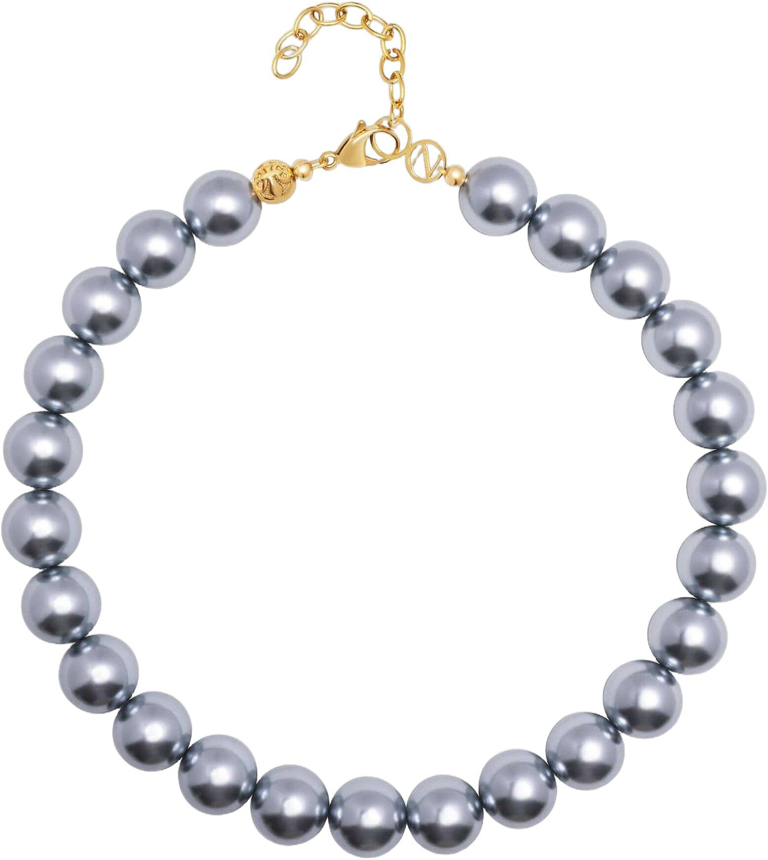 Women's Chunky Pearl Choker with Silver Finish