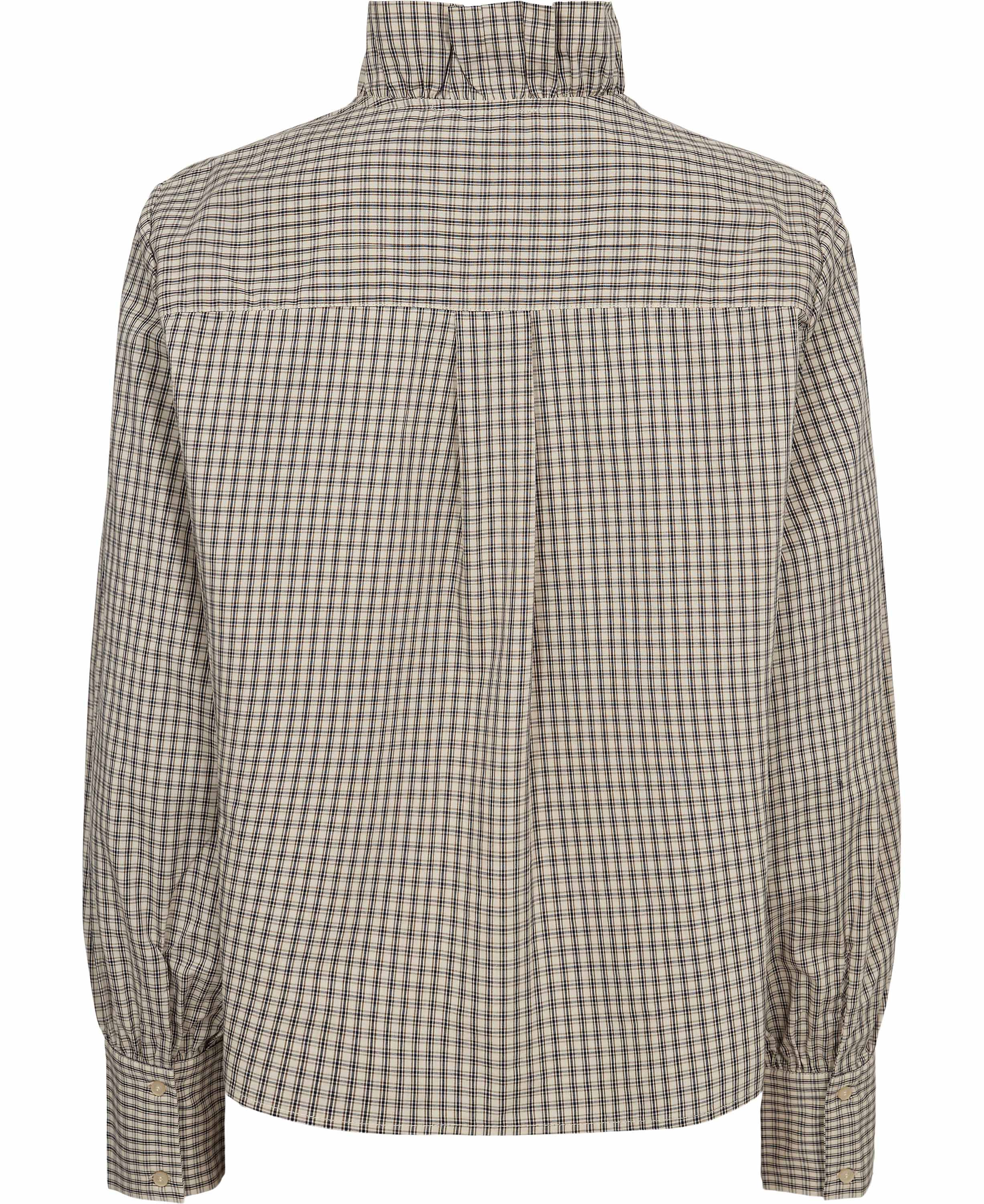 Ellen 4 Check Cotton Frill Shirt - 100% Cotton GOTS