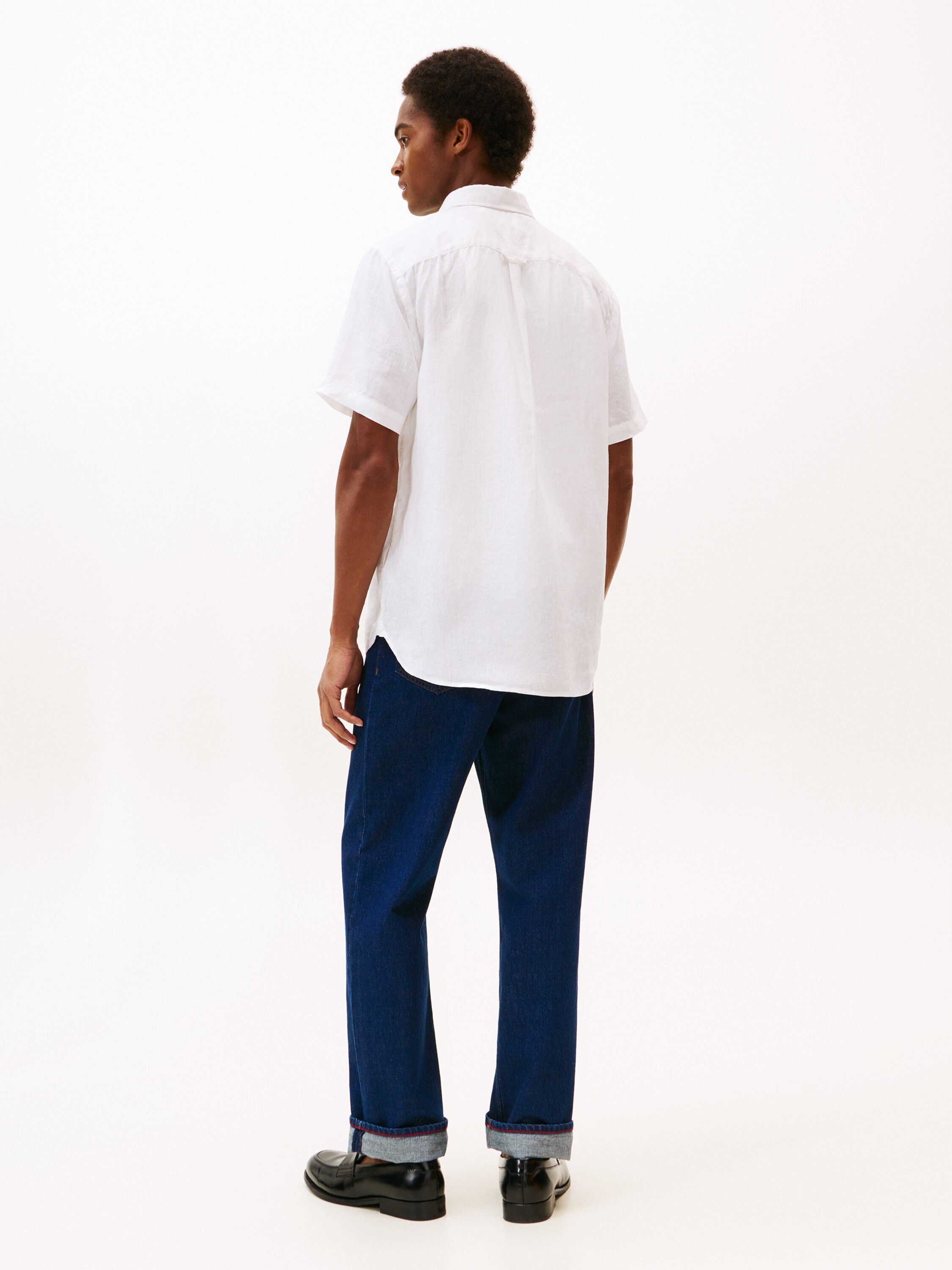 Regular Fit Washed Linen Short Sleeve Shirt