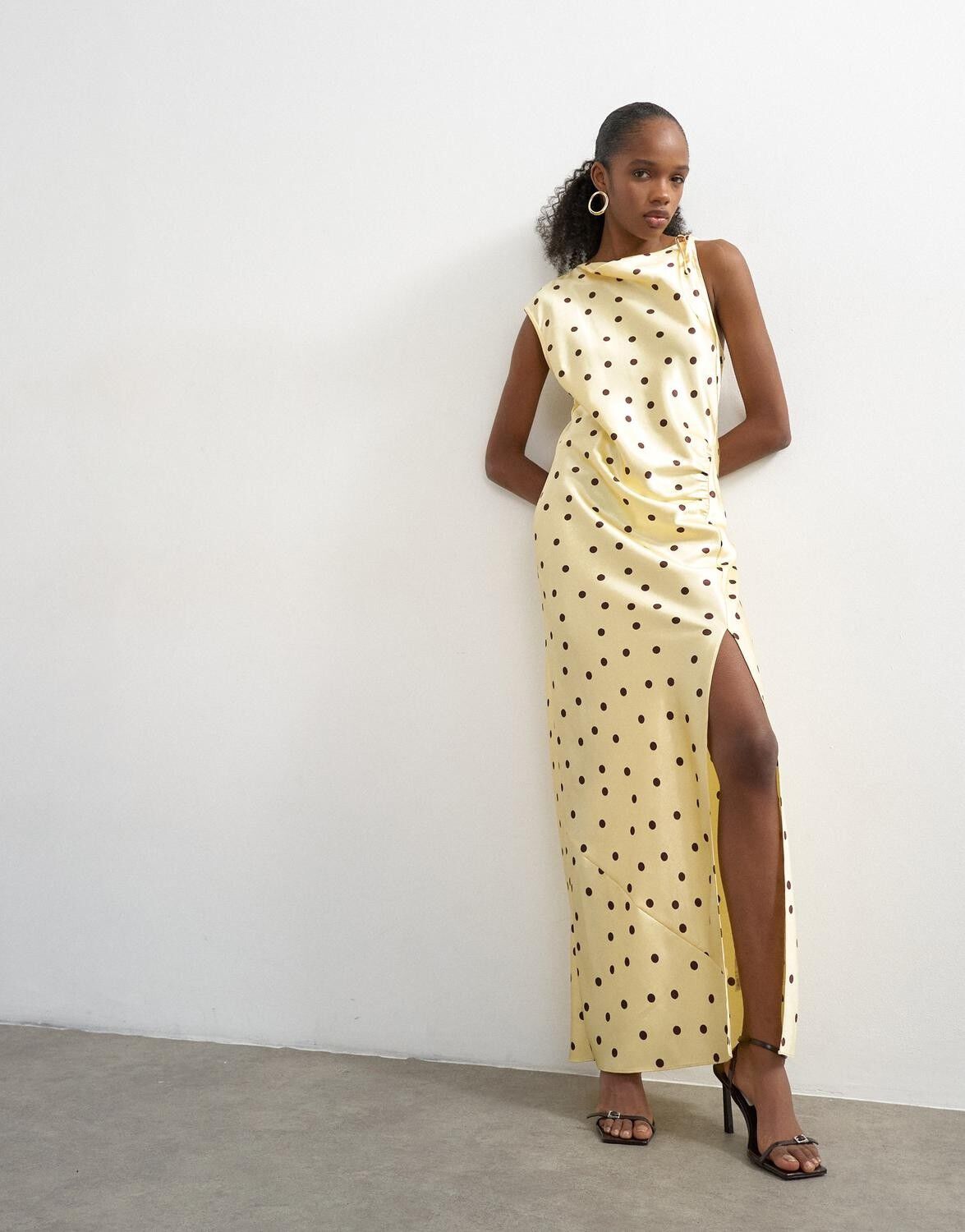 Tscalla Satin Polka Dot Maxi Dress Wvn