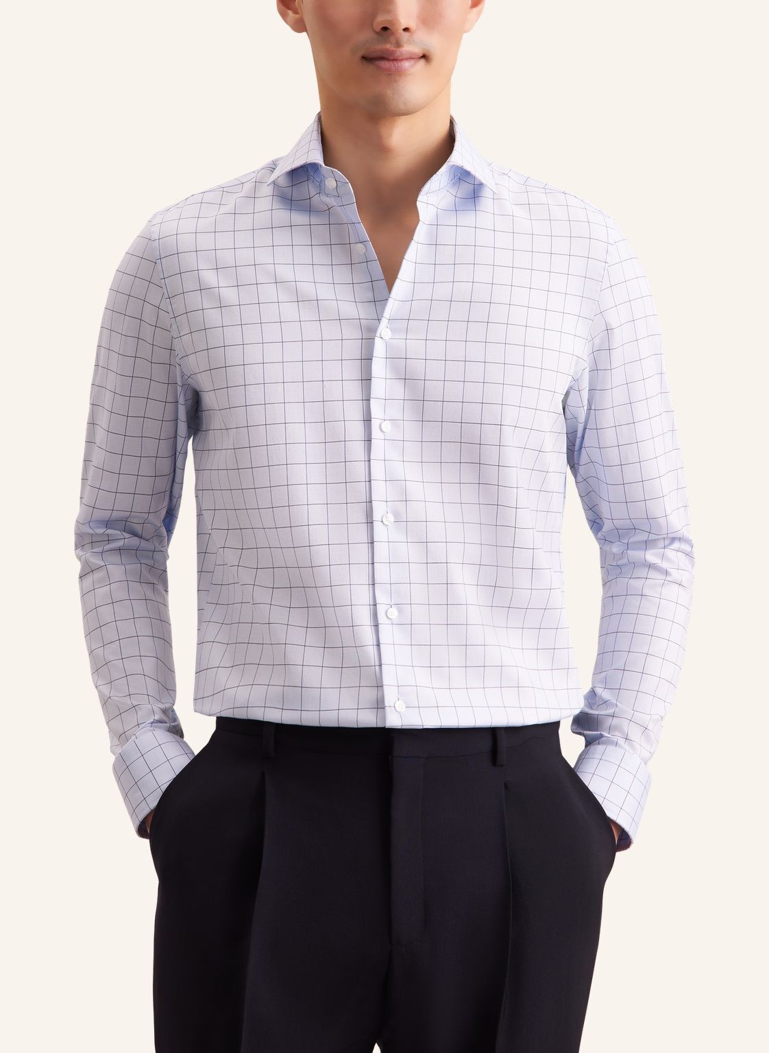 Business shirt Slim 1/1 Kent-Collar Check