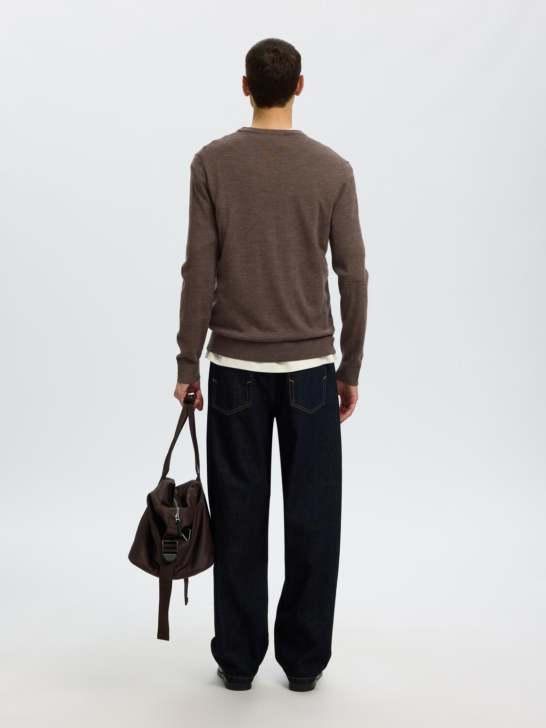 Slmtray Ls Knit Reg Merino Crew Noos