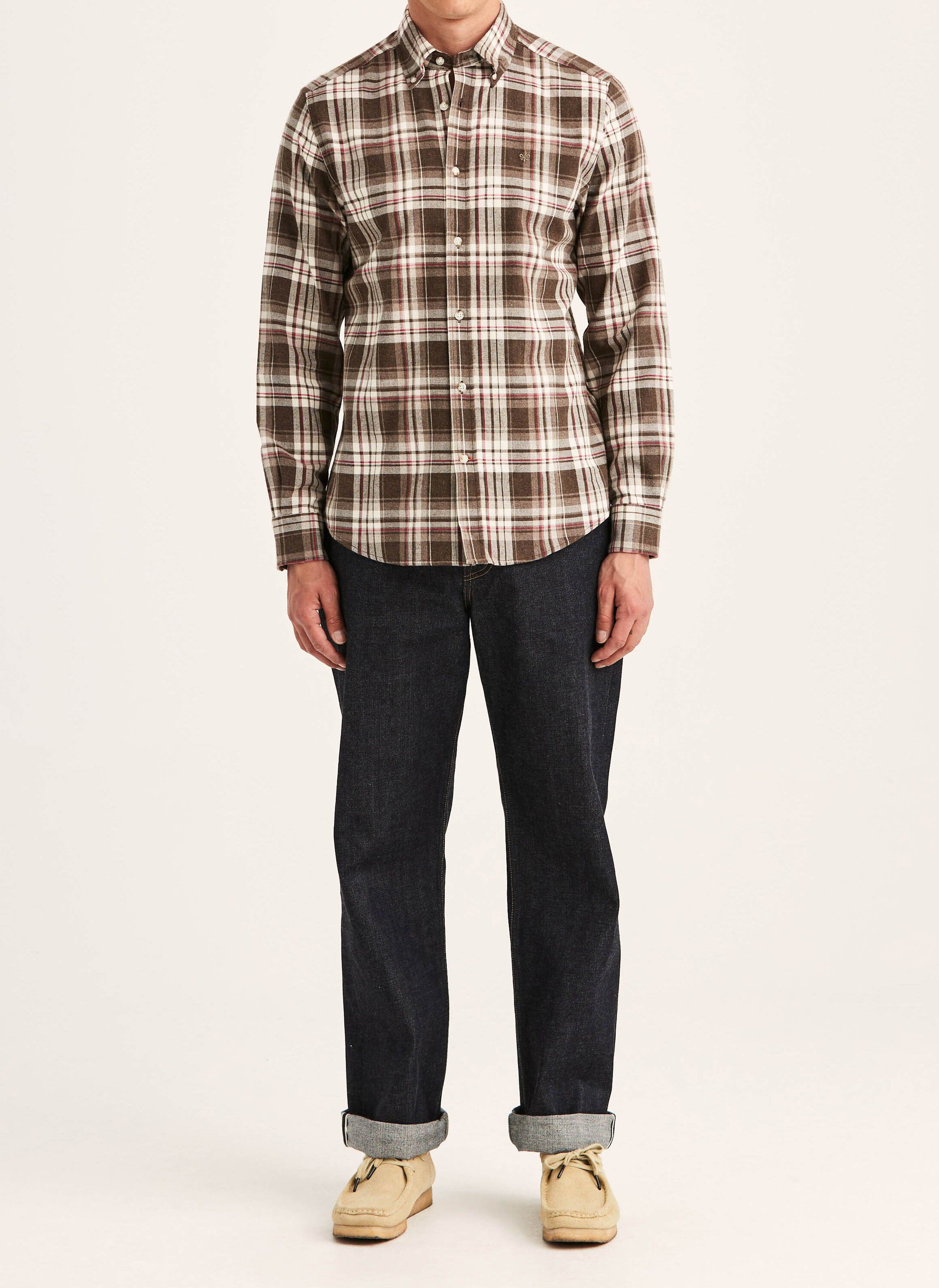 Happy Flannel Check Shirt-Classic Fit